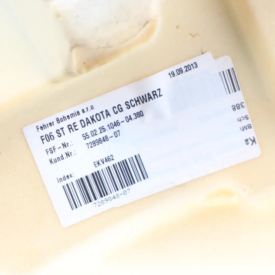 BMW F06 Rear Seat Belt Inner Cover Panel Right O/S - SKU 7289848 - Part number 7289848