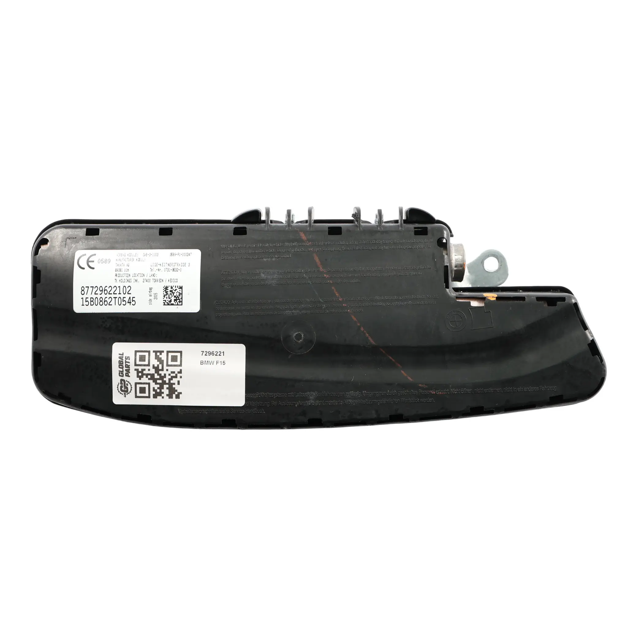 BMW X5 F15 X6 F16 Asiento Lateral Módulo Aire Delantero Izquierdo Negro 7296221