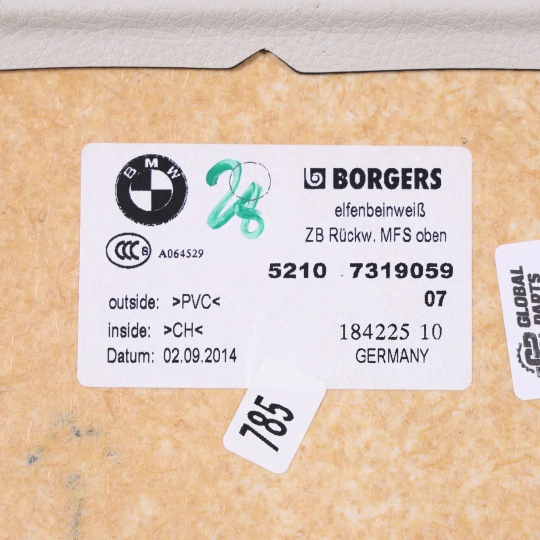 F07N F10N F11N Garniture Siège Avant Panneau Latéral Siège Arrière pour BMW à propos du numéro de pièce 7319059 BMW F07N F10N F11N Garniture Siège Avant Panneau Latéral Siège Arrière - SKU 7319059 - Numéro de pièce 7319059