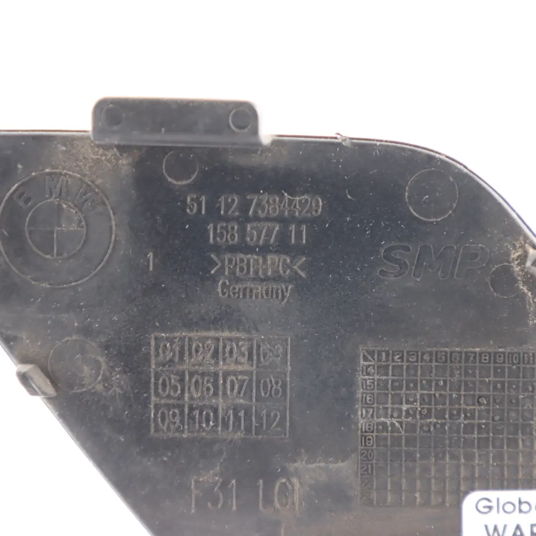 BMW F31 LCI Rear Bumper Towing Hook Eye Cover Trim Schwarz 2 Black - 668 - SKU 7428436-SCH - Part number 7428436