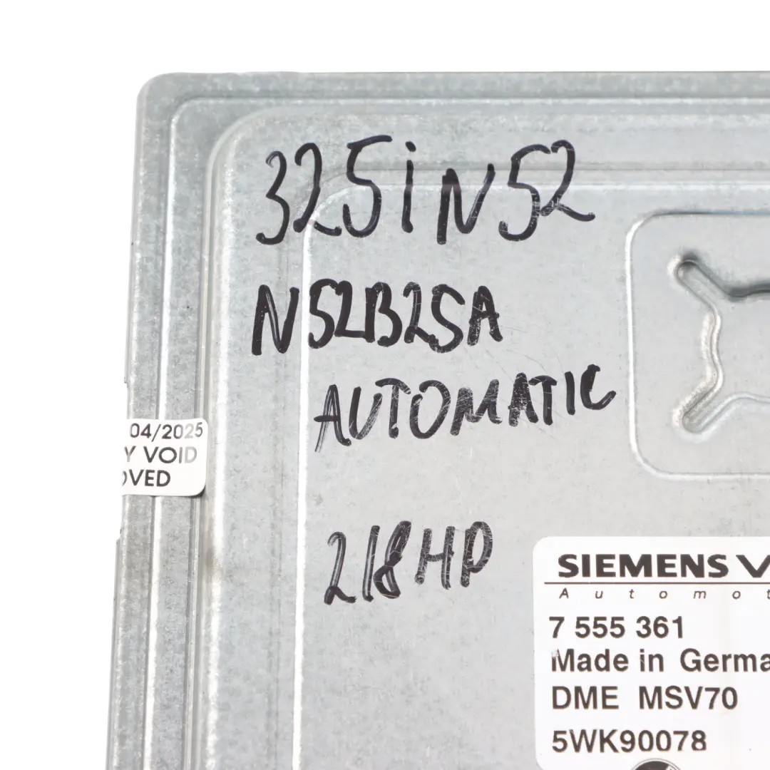 BMW E60 E90 325i 525i N52 218HP Engine ECU Kit DME 7555361 CAS2 Key Automatic - SKU 7555361-10 - Part number 7577968