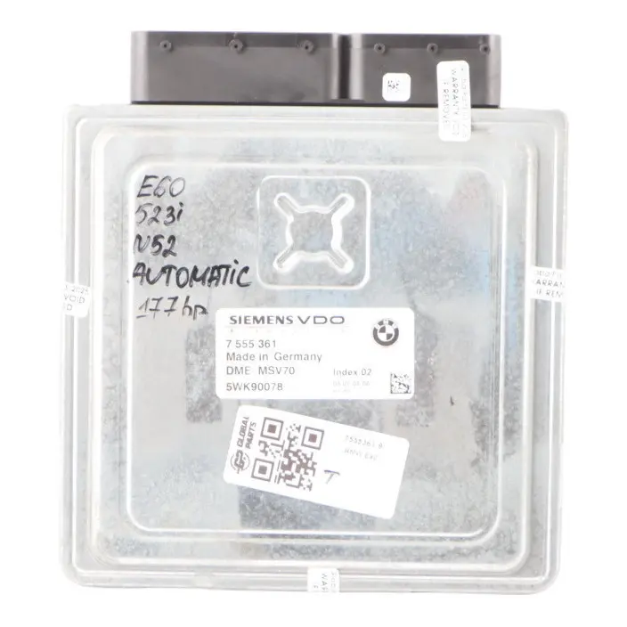 BMW E60 E90 E91 N52 323i 523i 177HP Engine Control ECU DME 7555361 Automatic