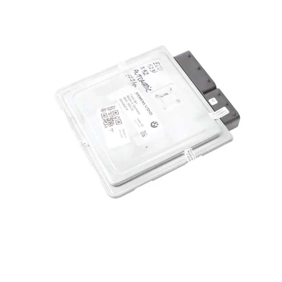 N52 323i 523i 177HP Engine Control ECU DME Automatic to BMW E60 E90 E91 with Part number 7555361 BMW E60 E90 E91 N52 323i 523i 177HP Engine Control ECU DME Automatic - SKU 7555361-9 - Part number 7555361