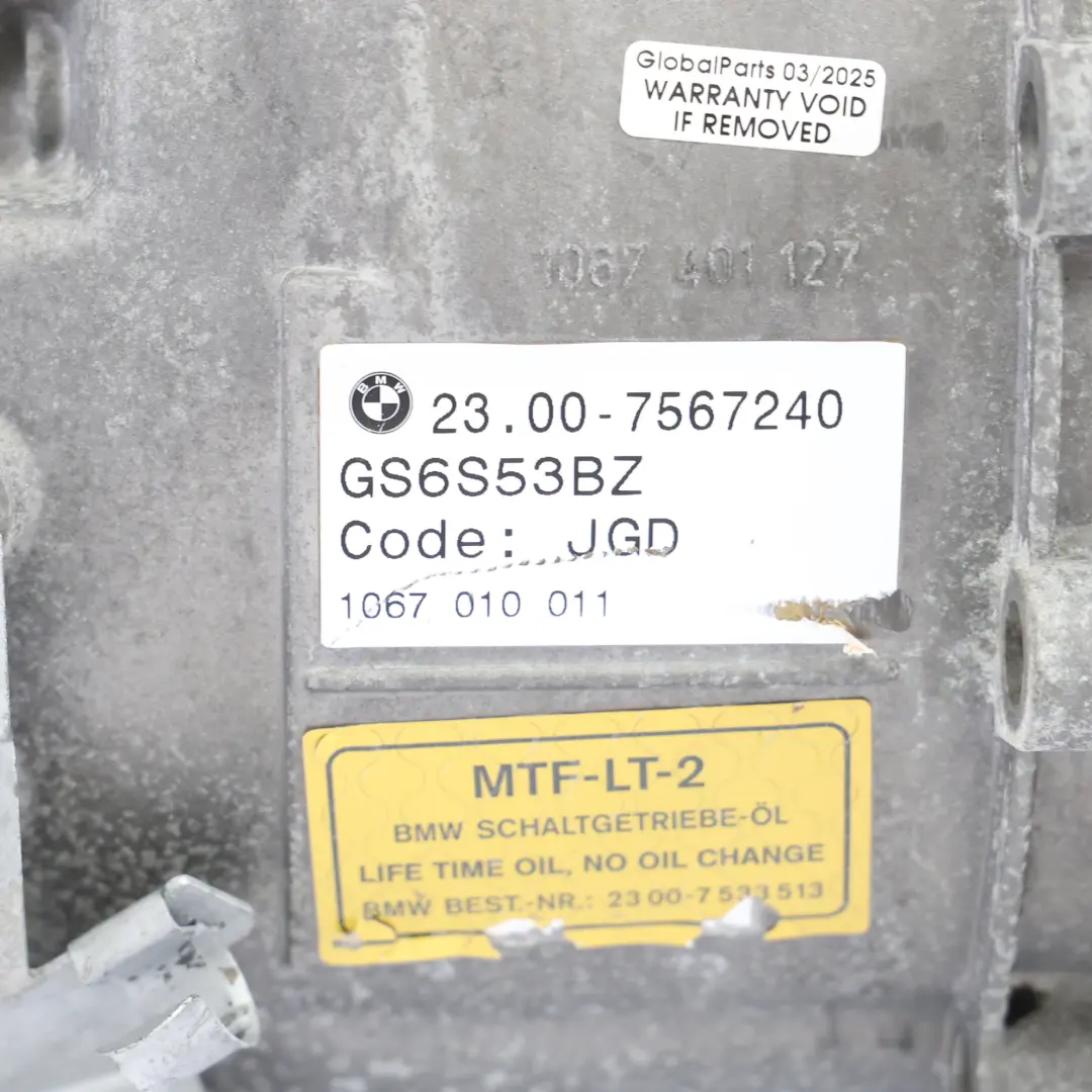 BMW E90 E91 E92 335i N54 Caja Cambios Manual GS6-53DZ G011 GARANTÍA - SKU 7567240 - Número de pieza 7567240