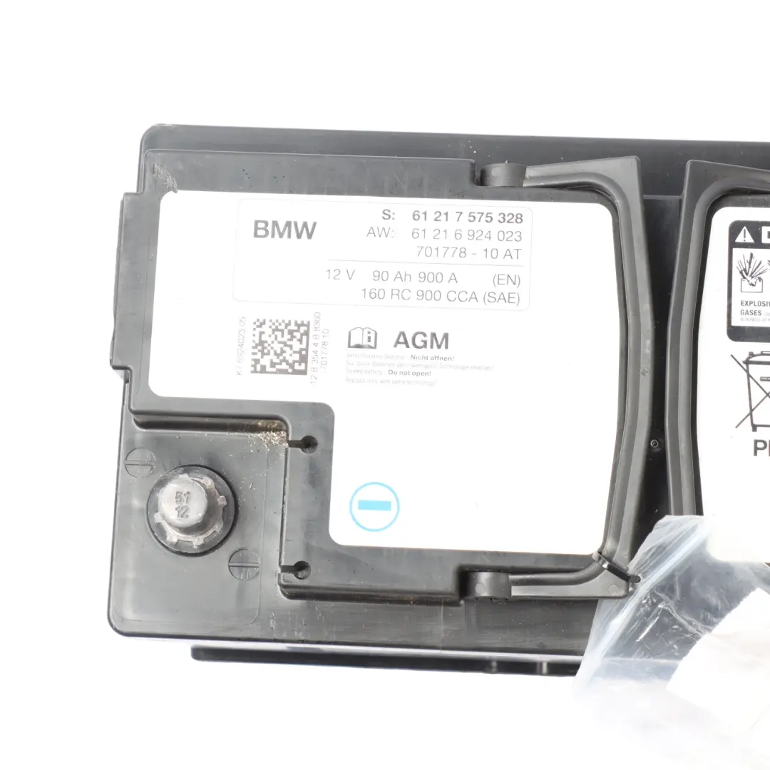 AGM 12V Accumulator Battery 90Ah 900A to BMW with Part number 7575328 BMW AGM 12V Accumulator Battery 90Ah 900A - SKU 7575328 - Part number 7575328