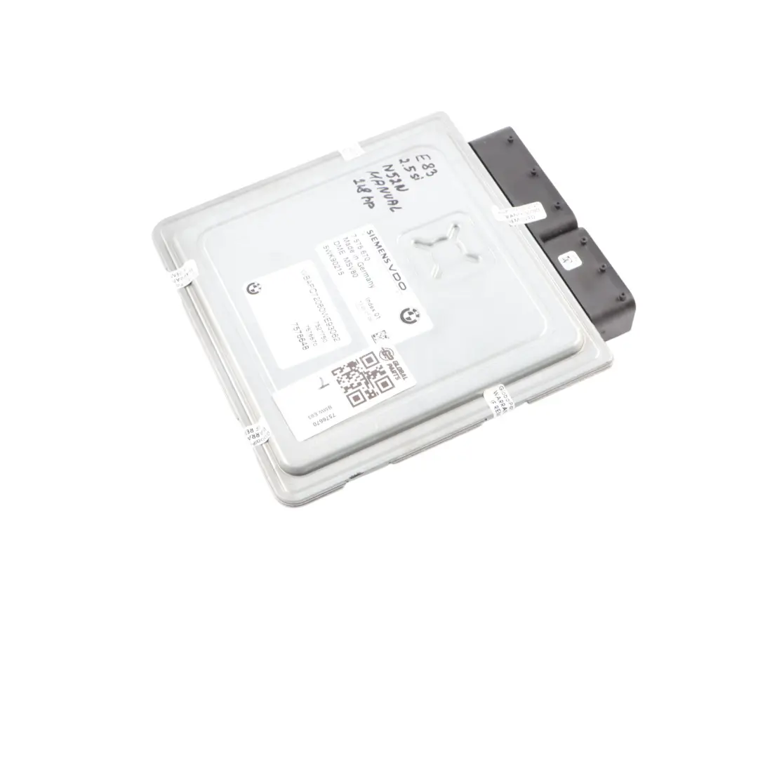 BMW X3 E83 LCI 2.5Si N52N 218HP Engine Control Module ECU DME Manual - SKU 7576670 - Part number 7576670
