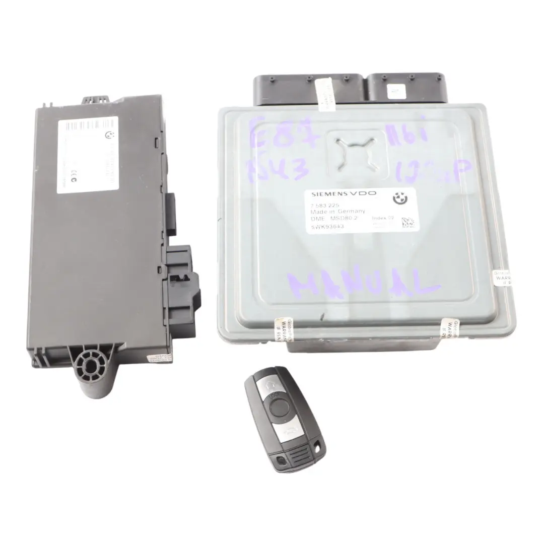 N43 ECU Kit DME 7583225 CAS3 Key Manual to BMW E81 E87 LCI E90 116i 316i 1.6 with Part number 7640015 BMW E81 E87 LCI E90 116i 316i 1.6 N43 ECU Kit DME 7583225 CAS3 Key Manual - SKU 7583225-18 - Part number 7640015