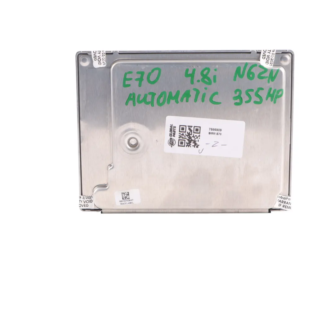 4.8i 355HP N62N Engine Module ECU DME Kit Key CAS3 Automatic to BMW X5 E70 with Part number 7586909 BMW X5 E70 4.8i 355HP N62N Engine Module ECU DME Kit Key CAS3 Automatic - SKU 7586909 - Part number 7586909