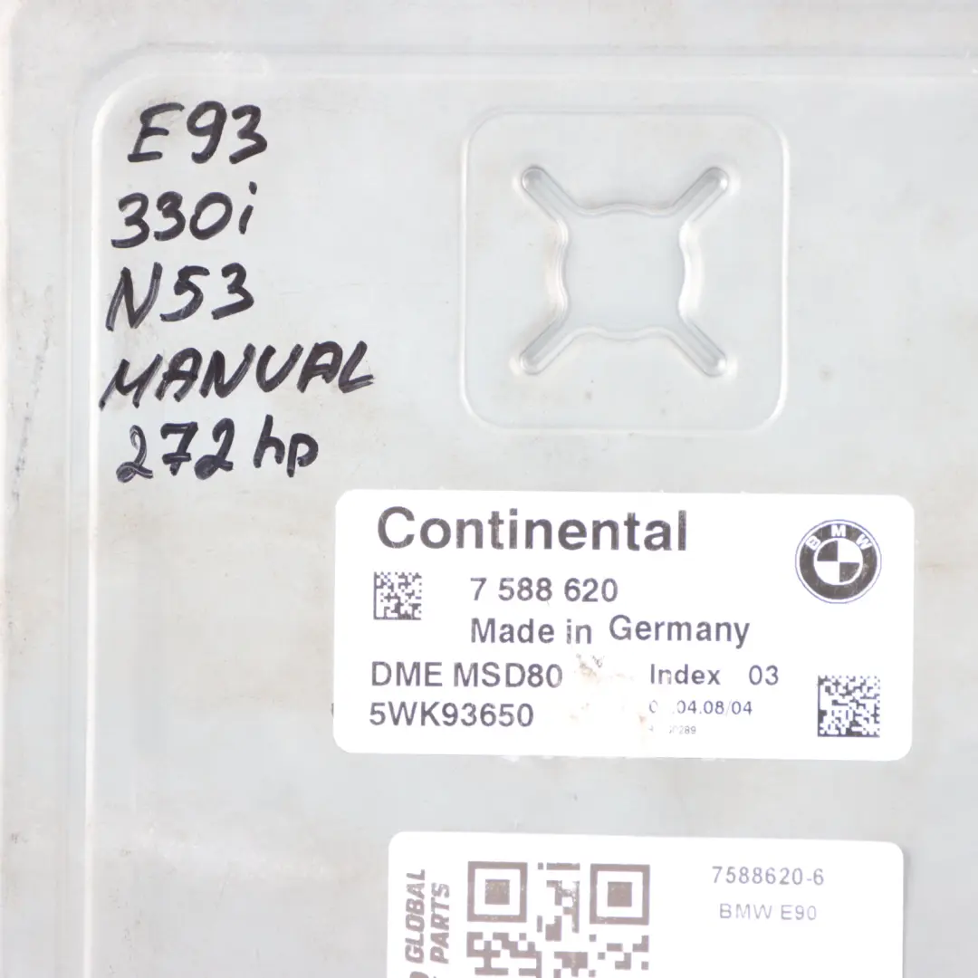 N53 272HP ECU Engine Control DME to BMW E60 E61 LCI E90 E93 330i 530i with Part number 7588620 BMW E60 E61 LCI E90 E93 330i 530i N53 272HP ECU Engine Control DME - SKU 7588620-6 - Part number 7588620