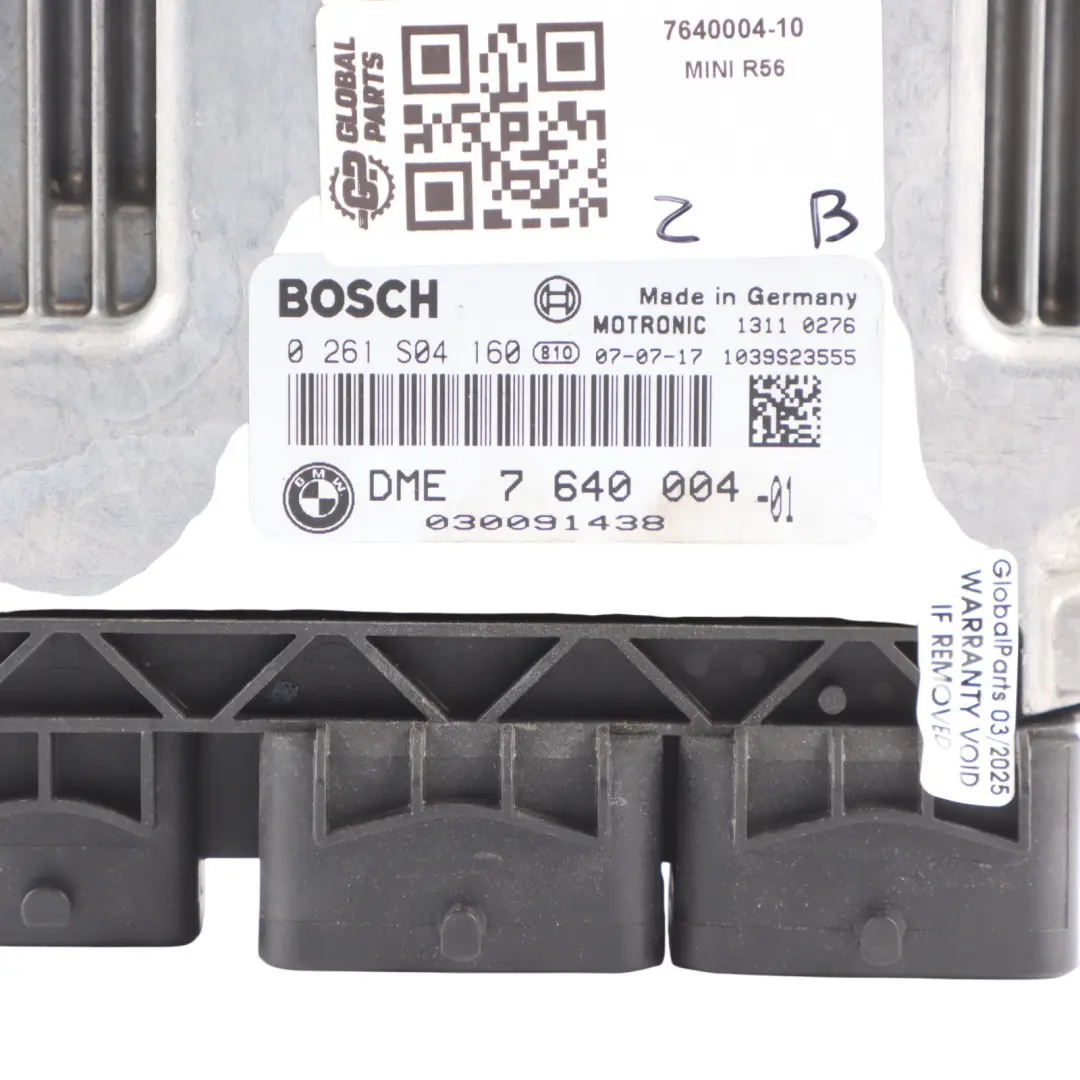 Mini One R55 R56 Benzina N12 1.4 95HP Motore ECU Kit DME CAS3 Manuale - SKU 7640004-10 - Numero di parte 7640004