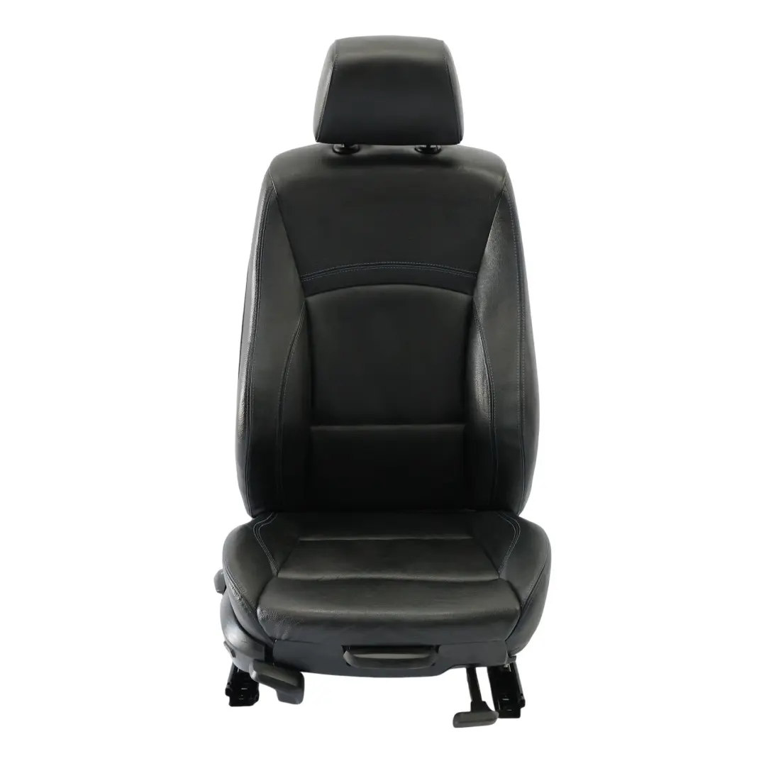 BMW E90 E91 LCI Fotel M Sport Przód Prawy Czarna Skóra Dakota Niebieska Nić - SKU 7843514-1 - Numer Części 7843514