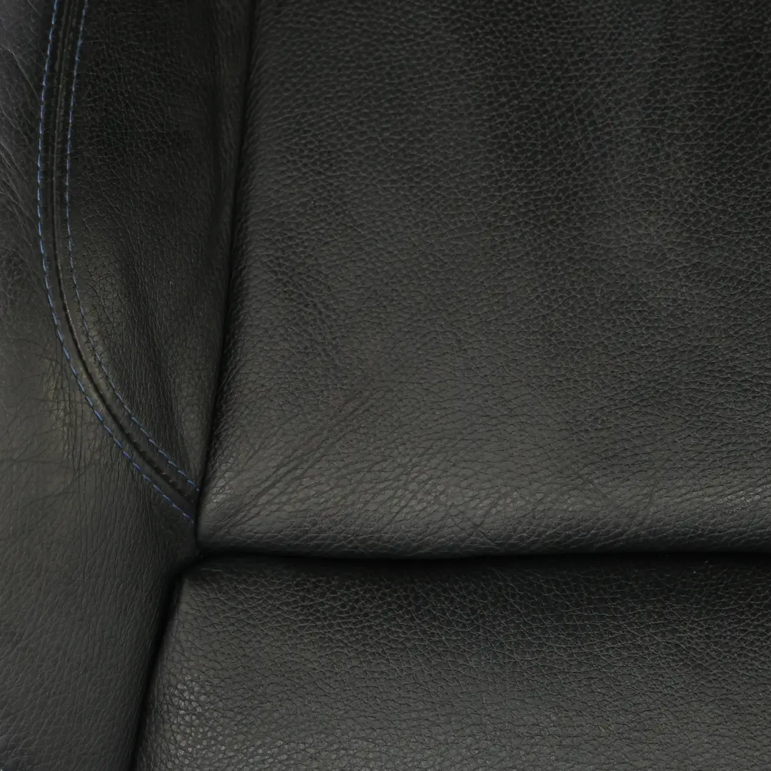BMW E90 E91 LCI Fotel M Sport Przód Prawy Czarna Skóra Dakota Niebieska Nić - SKU 7843514-1 - Numer Części 7843514