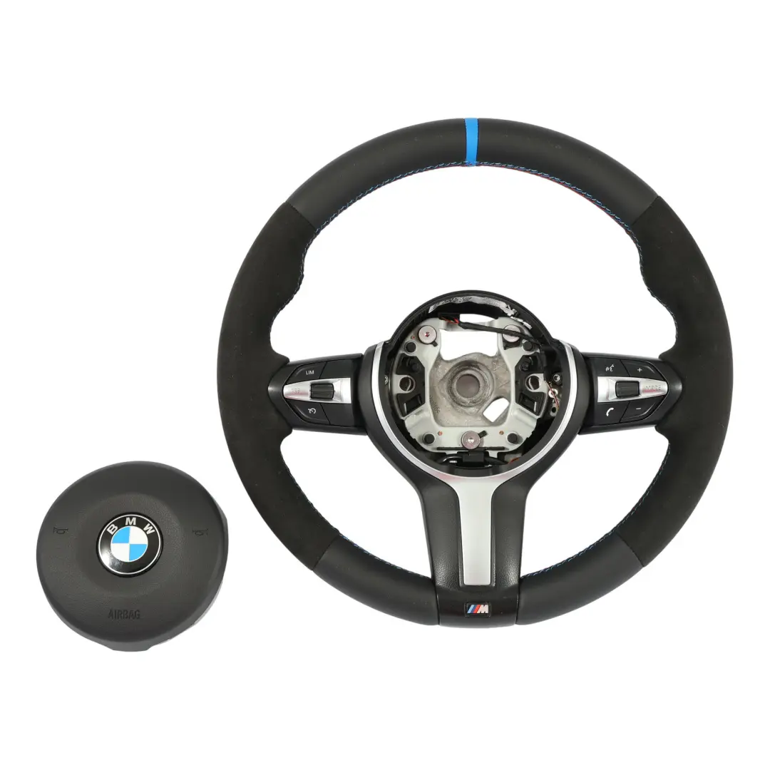NUOVO in pelle nera / Alcantara Volante Airbag per BMW F20 F30 F31 M Sport con numero di parte 7848338 BMW F20 F30 F31 M Sport NUOVO in pelle nera / Alcantara Volante Airbag - SKU 7848338-4-SET - Numero di parte 7848338