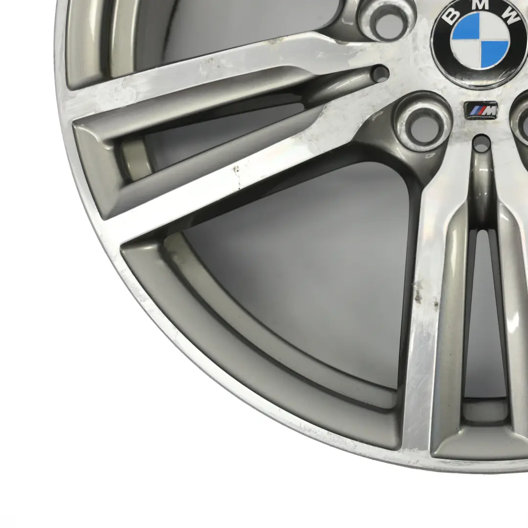 Ferric Grey Alloy Wheel Rim 18" M Double Spoke 486 ET:57 8J to BMW F45 F46 with Part number 7848602 BMW F45 F46 Ferric Grey Alloy Wheel Rim 18" M Double Spoke 486 ET:57 8J - SKU 7848602-3 - Part number 7848602