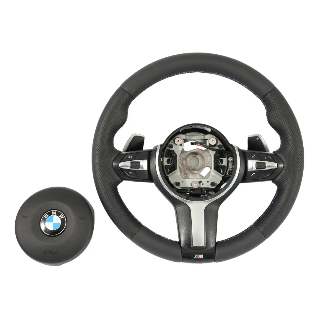 Volante BMW F07 F10 F11 LCI NUOVO Pelle Nera M Sport Cambio al Volante - SKU 7851234-3-SET - Numero di parte 7851234
