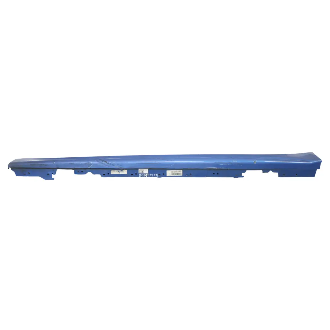 BMW F30 F31 Side Skirt M Sport Sill Strip Left N/S Estoril Blue Metallic - B45 - SKU 8056579-EB3 - Part number 8056579