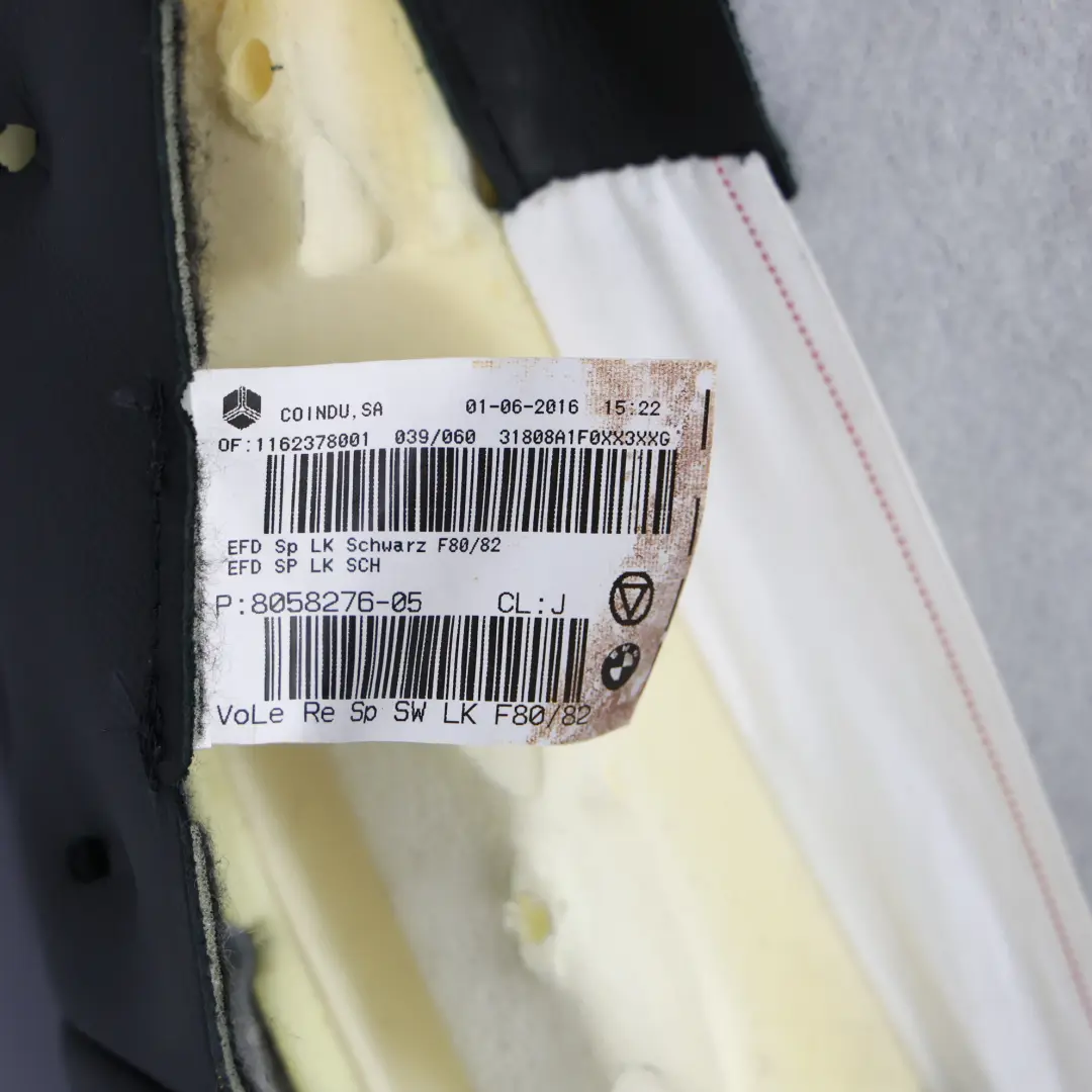 Sedile Riscaldato Schienale Anteriore Destro Pelle Nero per BMW F82 M4 M Sport con numero di parte 8058276 BMW F82 M4 M Sport Sedile Riscaldato Schienale Anteriore Destro Pelle Nero - SKU 8058276 - Numero di parte 8058276