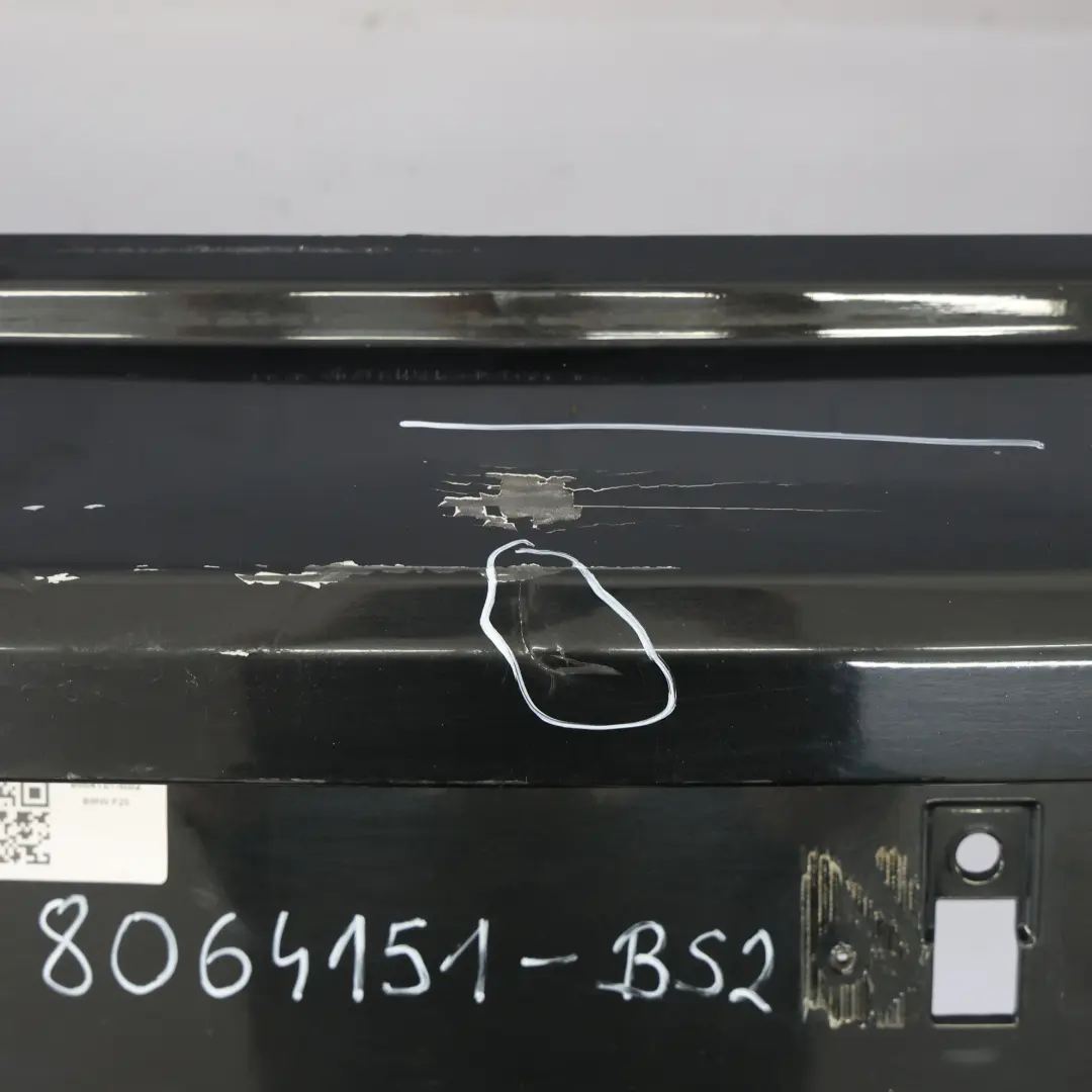 Bumper Trim Panel Black Sapphire Metallic - 475 to BMW F20 F21 LCI M Sport Rear with Part number 8064151 BMW F20 F21 LCI M Sport Rear Bumper Trim Panel Black Sapphire Metallic - 475 - SKU 8064151-BS2 - Part number 8064151