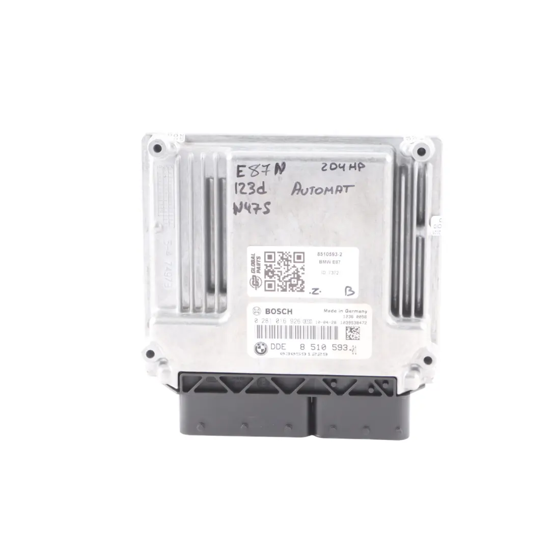 N47S 123d 204HP Engine Control ECU Kit DDE to BMW E81 E82 E87 LCI E88 with Part number 8510593 BMW E81 E82 E87 LCI E88 N47S 123d 204HP Engine Control ECU Kit DDE - SKU 8510593-2 - Part number 8510593