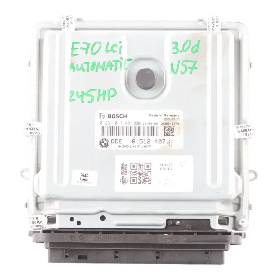 BMW X5 E70 LCI X6 E71 30dX Diesel N57 245HP Engine ECU DDE 8512407 Automatic