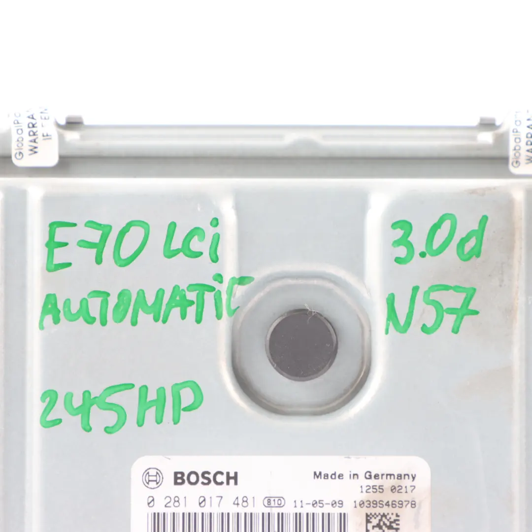 BMW X5 E70 LCI X6 E71 30dX Diesel N57 245HP Engine ECU DDE Automatic - SKU 8512407 - Part number 8512407