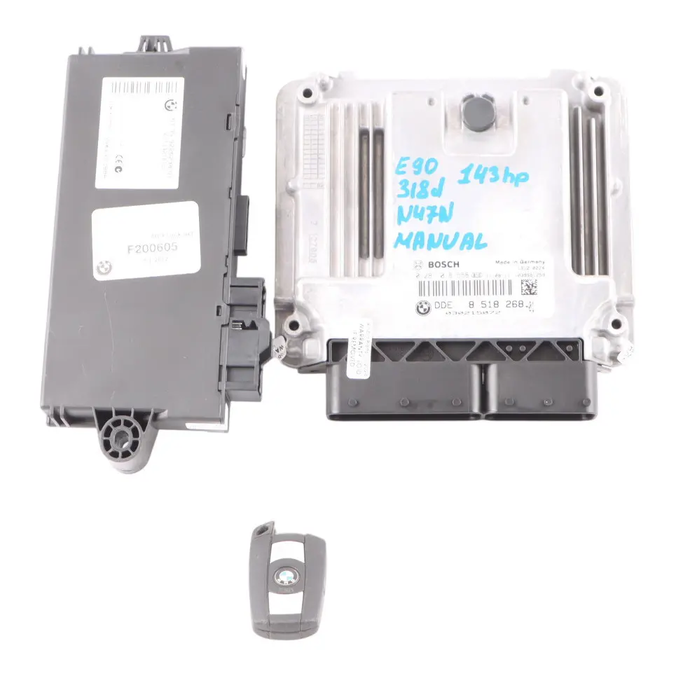 BMW E90 E91 LCI 318d Diesel 143HP N47N ECU Kit DDE 8518268 + CAS3 + Key Manual