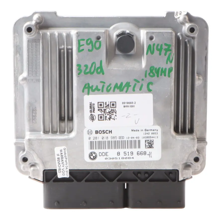N47N 163HP Engine Control Unit ECU DDE Automatic to BMW E90 E91 LCI 320d with Part number 8519668 BMW E90 E91 LCI 320d N47N 163HP Engine Control Unit ECU DDE Automatic - SKU 8519668-2 - Part number 8519668