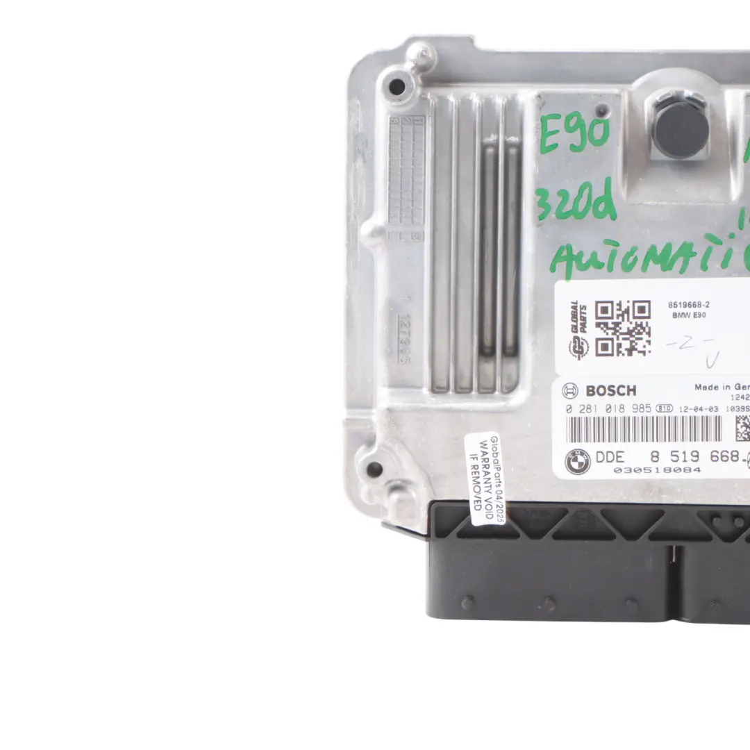 BMW E90 E91 LCI 320d N47N 163HP Engine Control Unit ECU DDE Automatic - SKU 8519668-2 - Part number 8519668