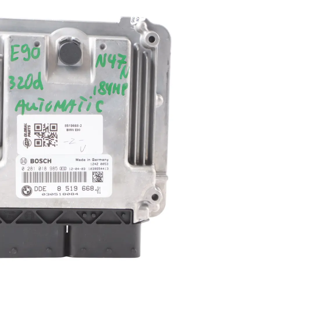 N47N 163HP Engine Control Unit ECU DDE Automatic to BMW E90 E91 LCI 320d with Part number 8519668 BMW E90 E91 LCI 320d N47N 163HP Engine Control Unit ECU DDE Automatic - SKU 8519668-2 - Part number 8519668