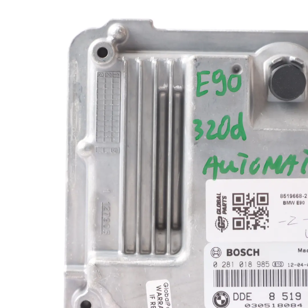 N47N 163HP Engine Control Unit ECU DDE Automatic to BMW E90 E91 LCI 320d with Part number 8519668 BMW E90 E91 LCI 320d N47N 163HP Engine Control Unit ECU DDE Automatic - SKU 8519668-2 - Part number 8519668
