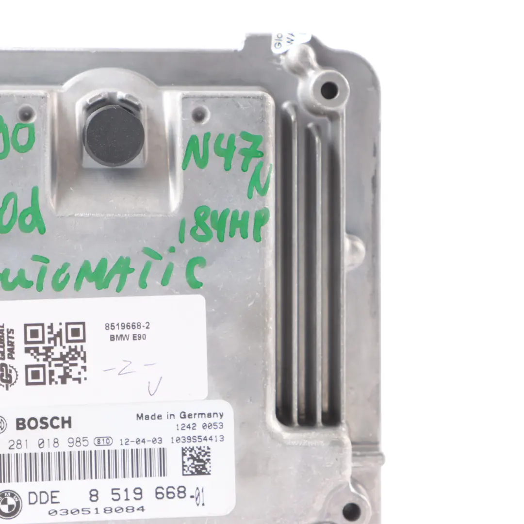N47N 163HP Engine Control Unit ECU DDE Automatic to BMW E90 E91 LCI 320d with Part number 8519668 BMW E90 E91 LCI 320d N47N 163HP Engine Control Unit ECU DDE Automatic - SKU 8519668-2 - Part number 8519668