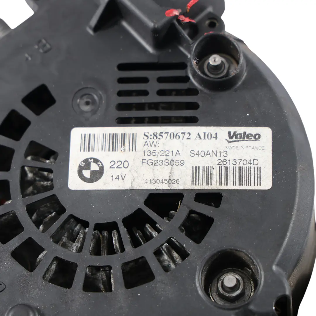  Lichtmaschine Generator BMW F07 F10 N57N N57Z Dieselmotor 230A Valeo 8570672 - SKU 8570673-1 - Teilenummer 8570673