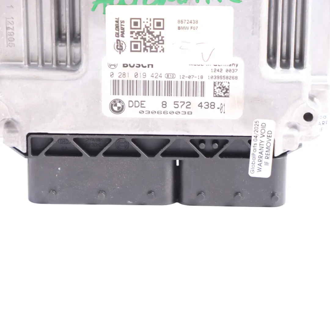 N57N 184HP Engine Control ECU DDE Automatic to BMW F07 F10 F30 330d 520d with Part number 8572438 BMW F07 F10 F30 330d 520d N57N 184HP Engine Control ECU DDE Automatic - SKU 8572438 - Part number 8572438