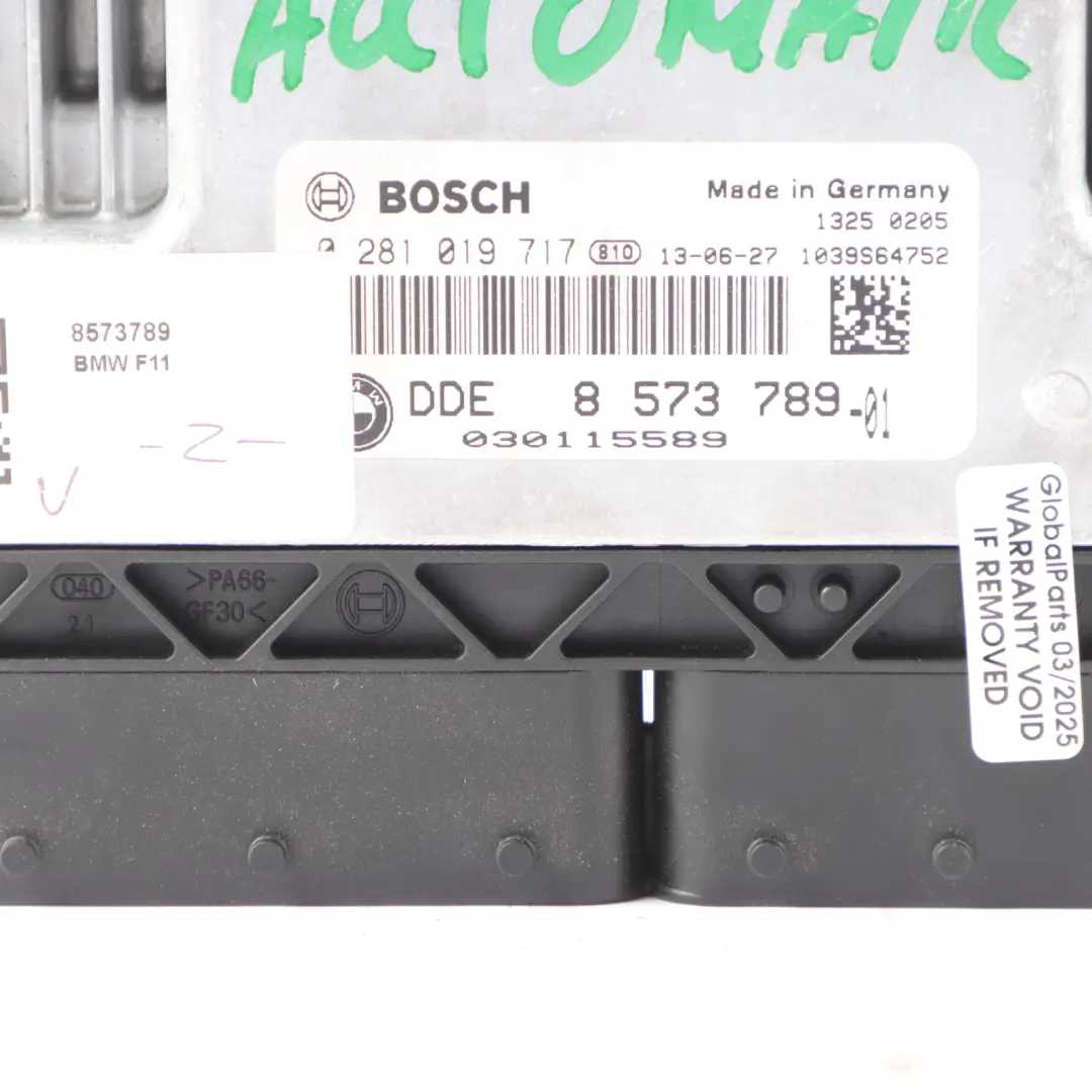 N57N 258HP Engine Control ECU DDE to BMW F30 F31 330d F10 F11 LCI 530d with Part number 8573789 BMW F30 F31 330d F10 F11 LCI 530d N57N 258HP Engine Control ECU DDE - SKU 8573789 - Part number 8573789