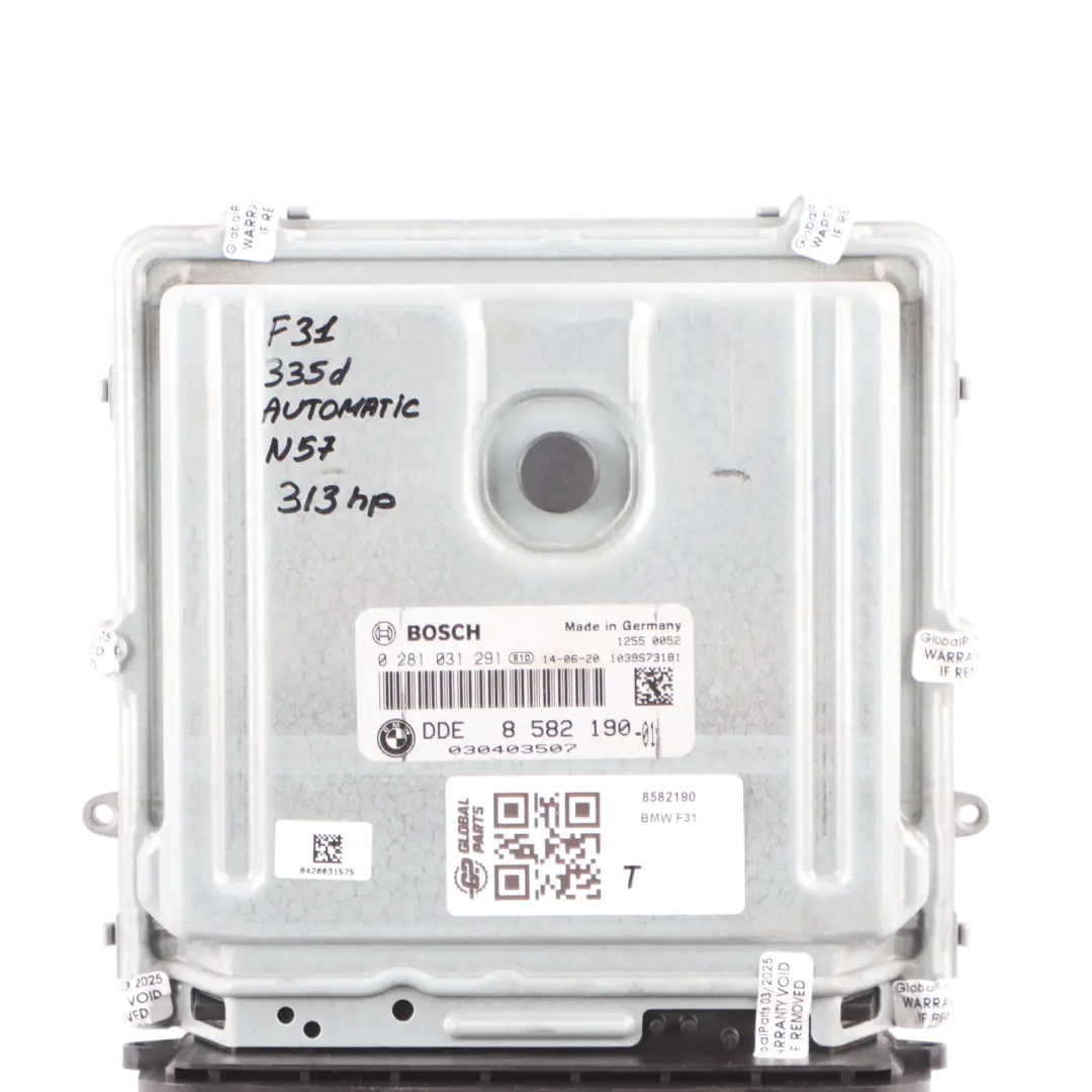 335dX 435dX N57 313HP Engine Module ECU DDE Automatic to BMW F30 F31 F32 with Part number 8585376 BMW F30 F31 F32 335dX 435dX N57 313HP Engine Module ECU DDE Automatic - SKU 8582190 - Part number 8585376