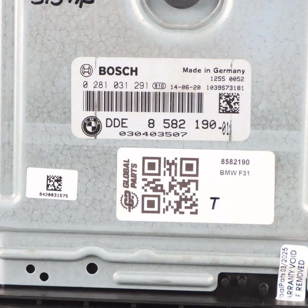 BMW F30 F31 F32 335dX 435dX N57 313HP Engine Module ECU DDE Automatic - SKU 8582190 - Part number 8585376
