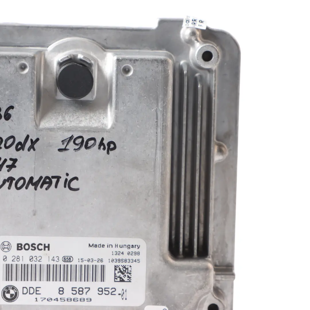 BMW F20 F21 F30 LCI F36 120dX 320dX 420dX B47 190HP Engine ECU Unit DDE - SKU 8587952-6 - Part number 8587952