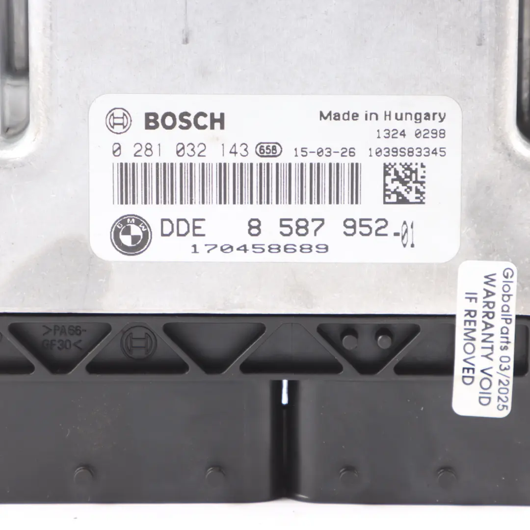 BMW F20 F21 F30 LCI F36 120dX 320dX 420dX B47 190HP Engine ECU Unit DDE - SKU 8587952-6 - Part number 8587952