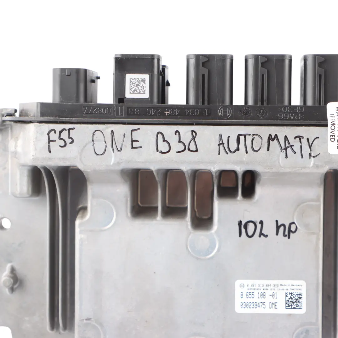 B38 1.2 102HP Petrol Engine ECU Kit DME BDC + Key to Mini One F54 F55 F56 with Part number 8655108 Mini One F54 F55 F56 B38 1.2 102HP Petrol Engine ECU Kit DME BDC + Key - SKU 8655108-2 - Part number 8655108