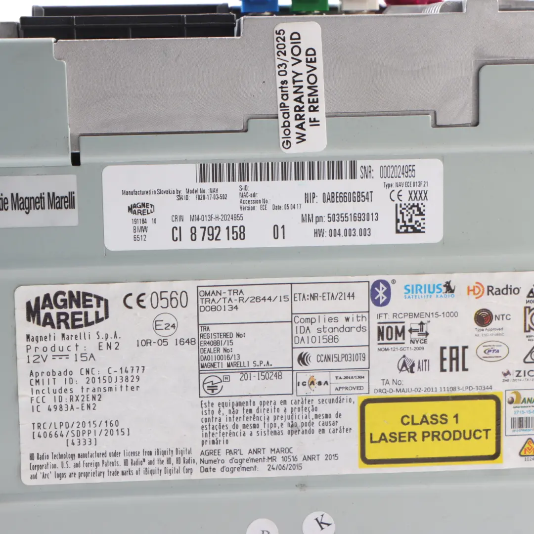 Basic Head Unit Sat Navigation GPS Radio Stereo to Mini F56 F60 BMW F45 with Part number 8792158 Mini F56 F60 BMW F45 Basic Head Unit Sat Navigation GPS Radio Stereo - SKU 8792158 - Part number 8792158