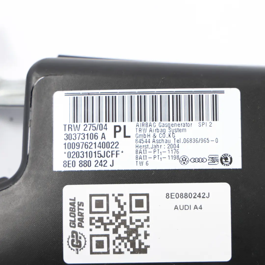 Module D'Air Latéral Droit Siège Avant pour Audi A4 B7 à propos du numéro de pièce 8E0880242J Audi A4 B7 Module D'Air Latéral Droit Siège Avant - SKU 8E0880242J - Numéro de pièce 8E0880242J