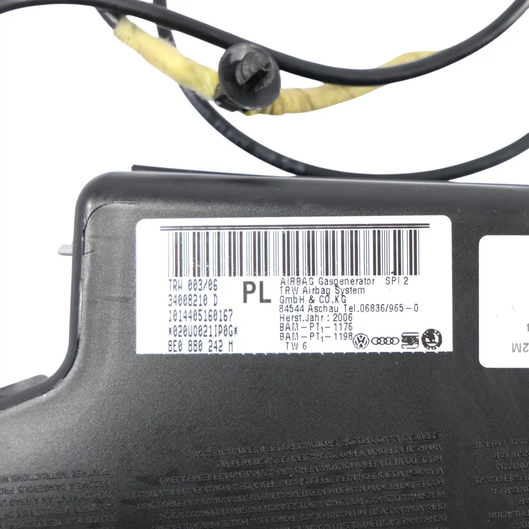 Front Seat Side Air Module Right O/S to Audi A4 B7 with Part number 8E0880242M Audi A4 B7 Front Seat Side Air Module Right O/S - SKU 8E0880242M - Part number 8E0880242M