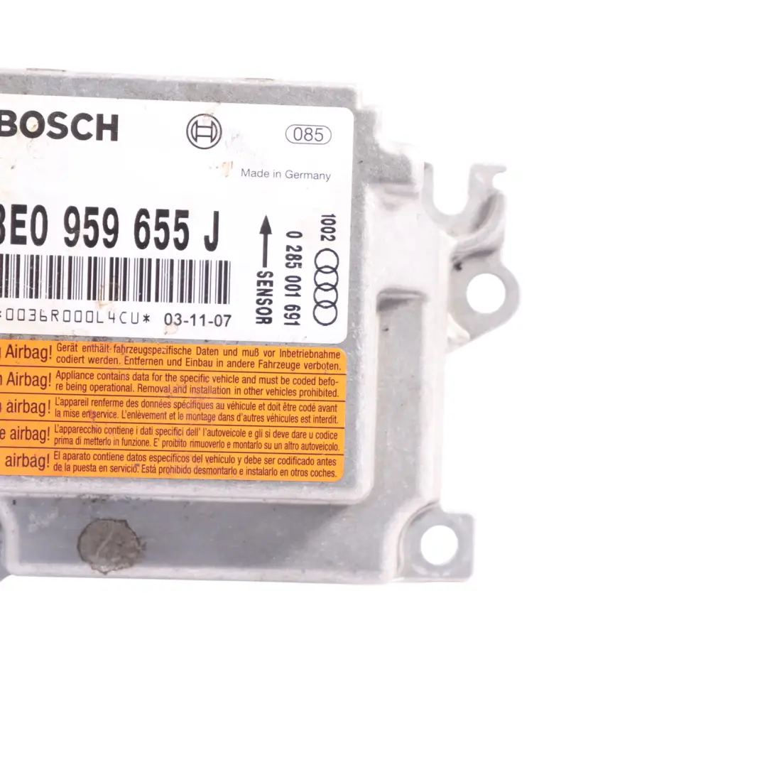 Module Crash Impact Sensor Control Unit ECU to Audi A4 B6 Air with Part number 8E0959655J Audi A4 B6 Air Module Crash Impact Sensor Control Unit ECU - SKU 8E0959655J - Part number 8E0959655J