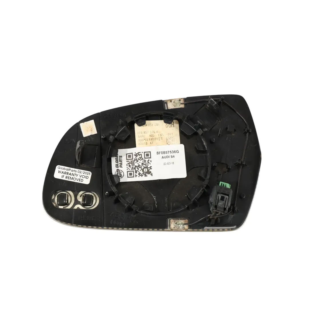  Cristal De Retrovisor Audi A4 S4 B8 A5 S5 8T Inserción Derecha - SKU 8F0857536G - Número de pieza 8F0857536G