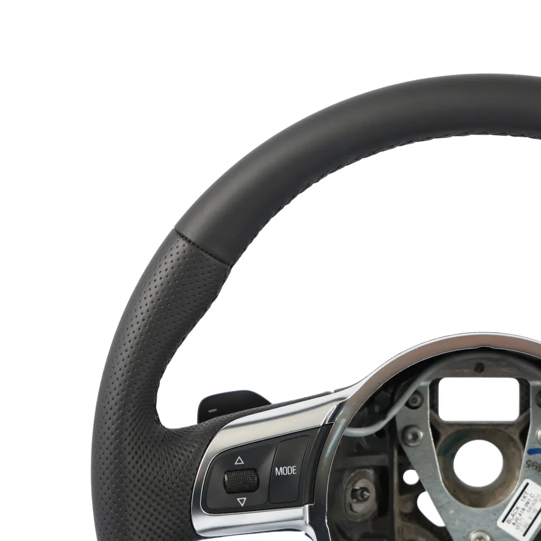 Leather Steering Wheel Paddle Shift Flat Bottom Audi TT 8J NEW Black - SKU 8J0419091C-1 - Part number 8J0419091C