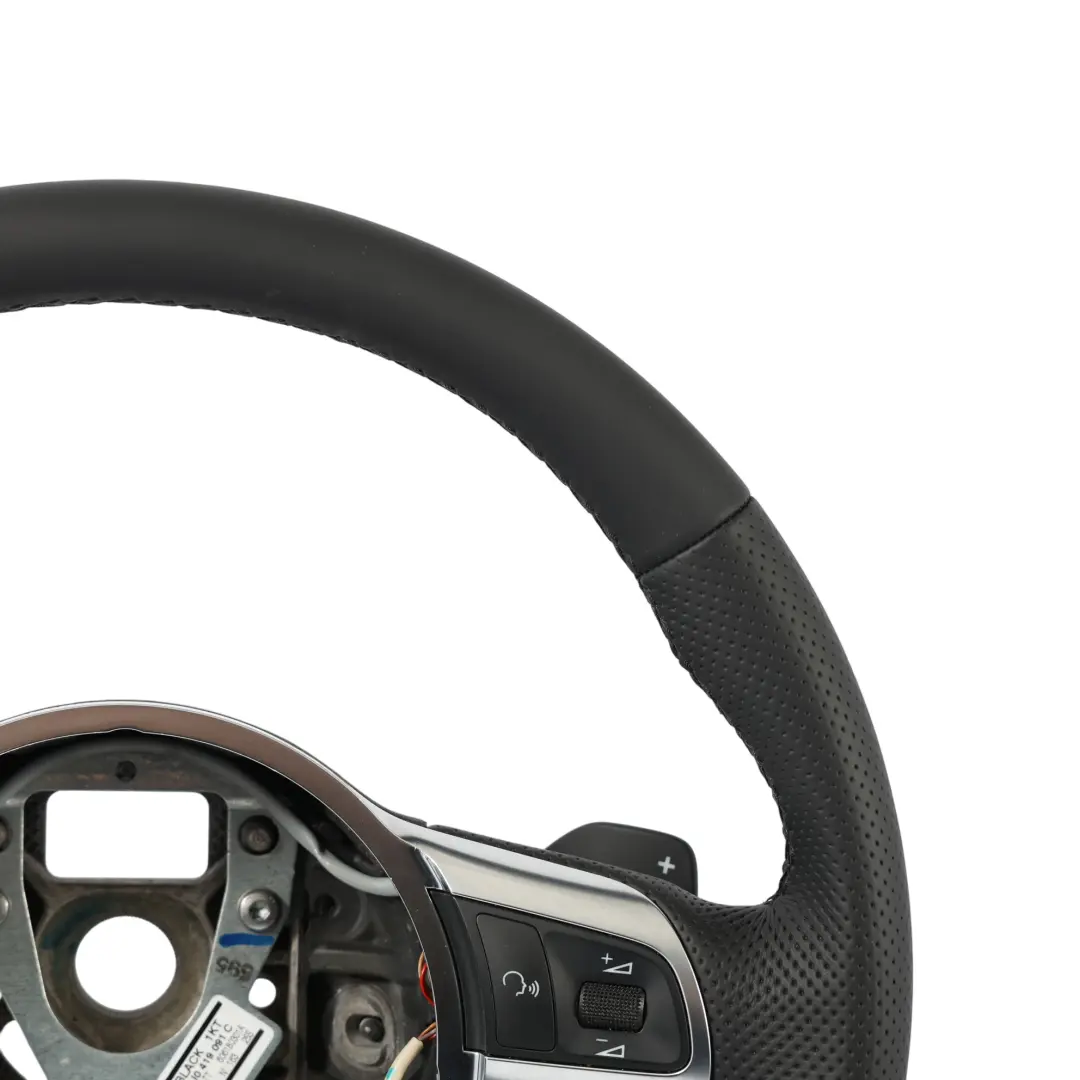 Leather Steering Wheel Paddle Shift Flat Bottom Audi TT 8J NEW Black - SKU 8J0419091C-1 - Part number 8J0419091C