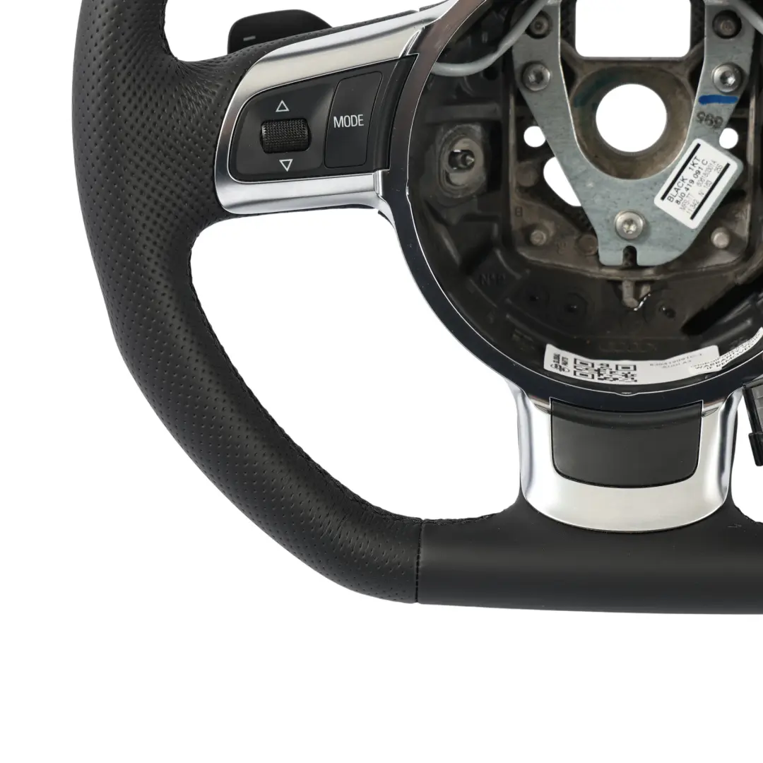 Leather Steering Wheel Paddle Shift Flat Bottom Audi TT 8J NEW Black - SKU 8J0419091C-1 - Part number 8J0419091C