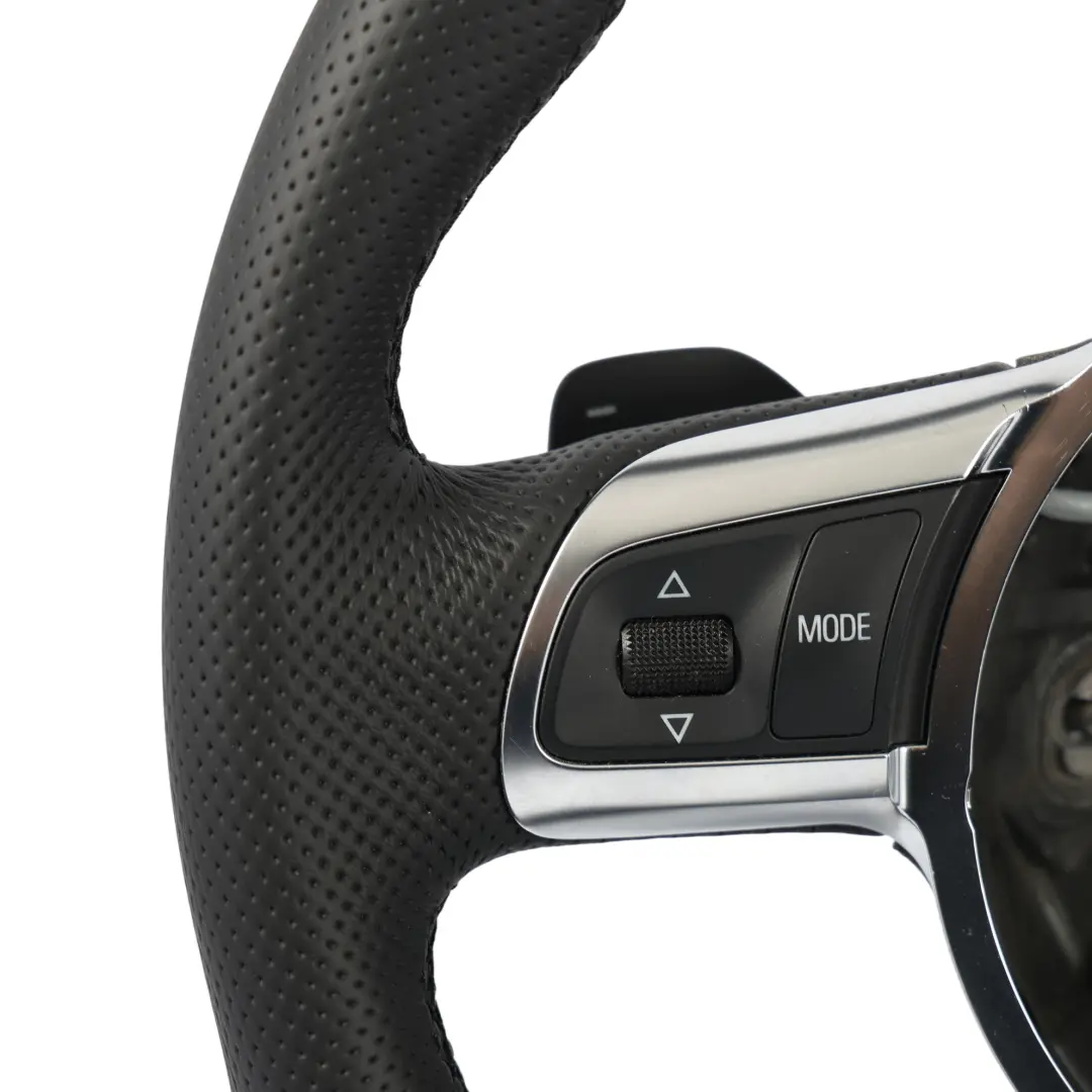 Leather Steering Wheel Paddle Shift Flat Bottom Audi TT 8J NEW Black - SKU 8J0419091C-1 - Part number 8J0419091C