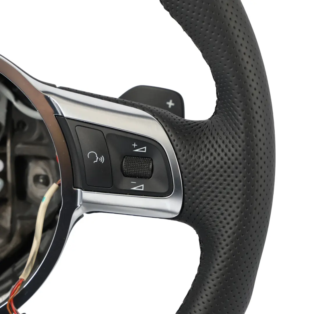Leather Steering Wheel Paddle Shift Flat Bottom Audi TT 8J NEW Black - SKU 8J0419091C-1 - Part number 8J0419091C
