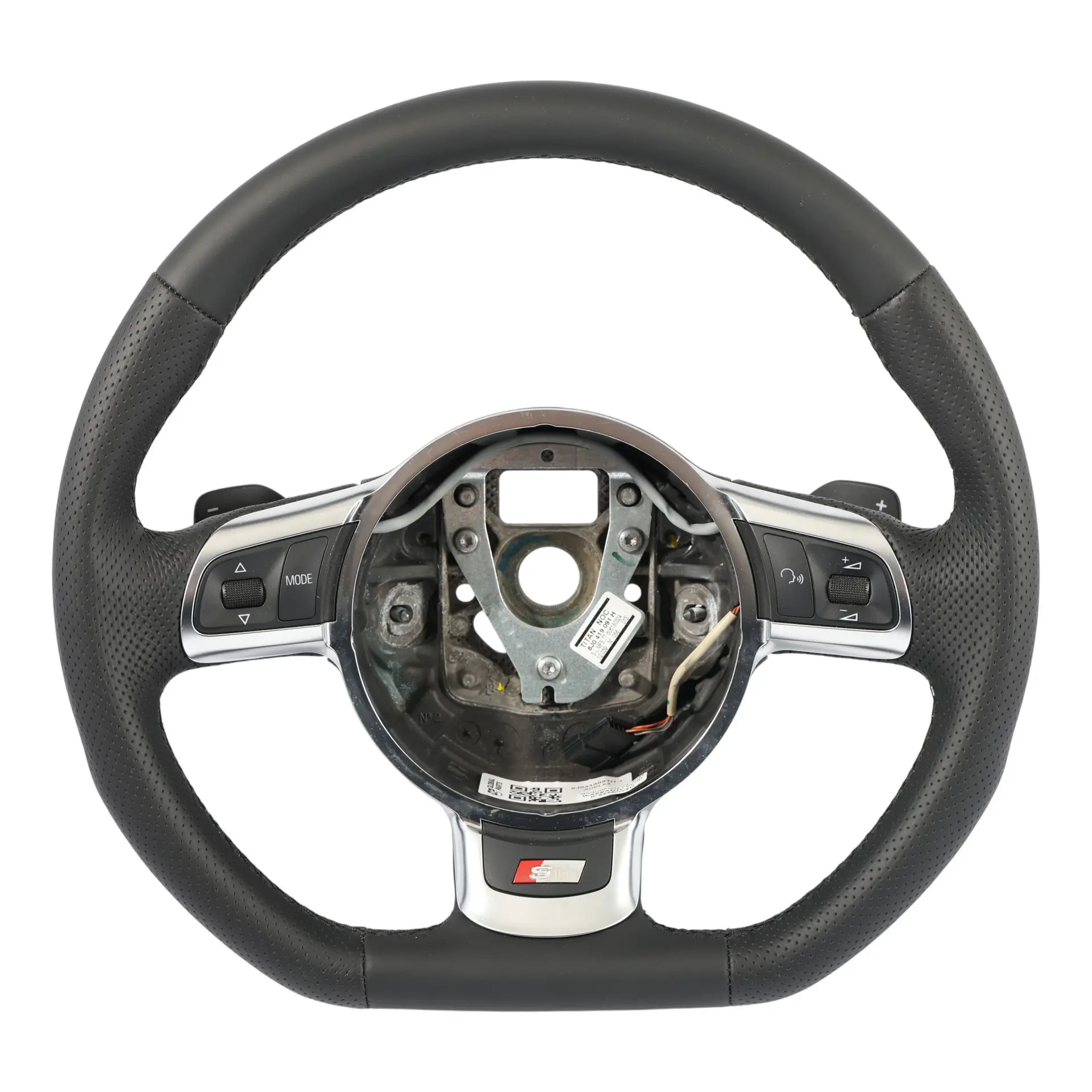 Volante Audi A3 8P TT 8J S-Line NUOVO In Pelle Nera Fondo Piatto 8J0419091H